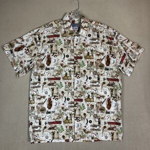 High Seas Trading Co Shirt‎ Mens L Multicolor Vintage Golf Graphic Print Relaxed